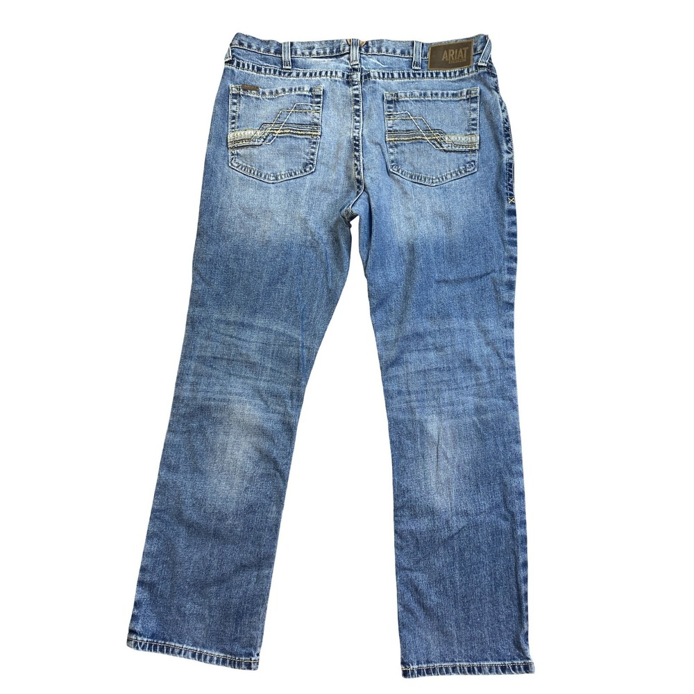 Ariat M4 Relaxed Straight Leg Jeans Mens 38x32 Denim Blue Workwear Western - Picture 2 of 12
